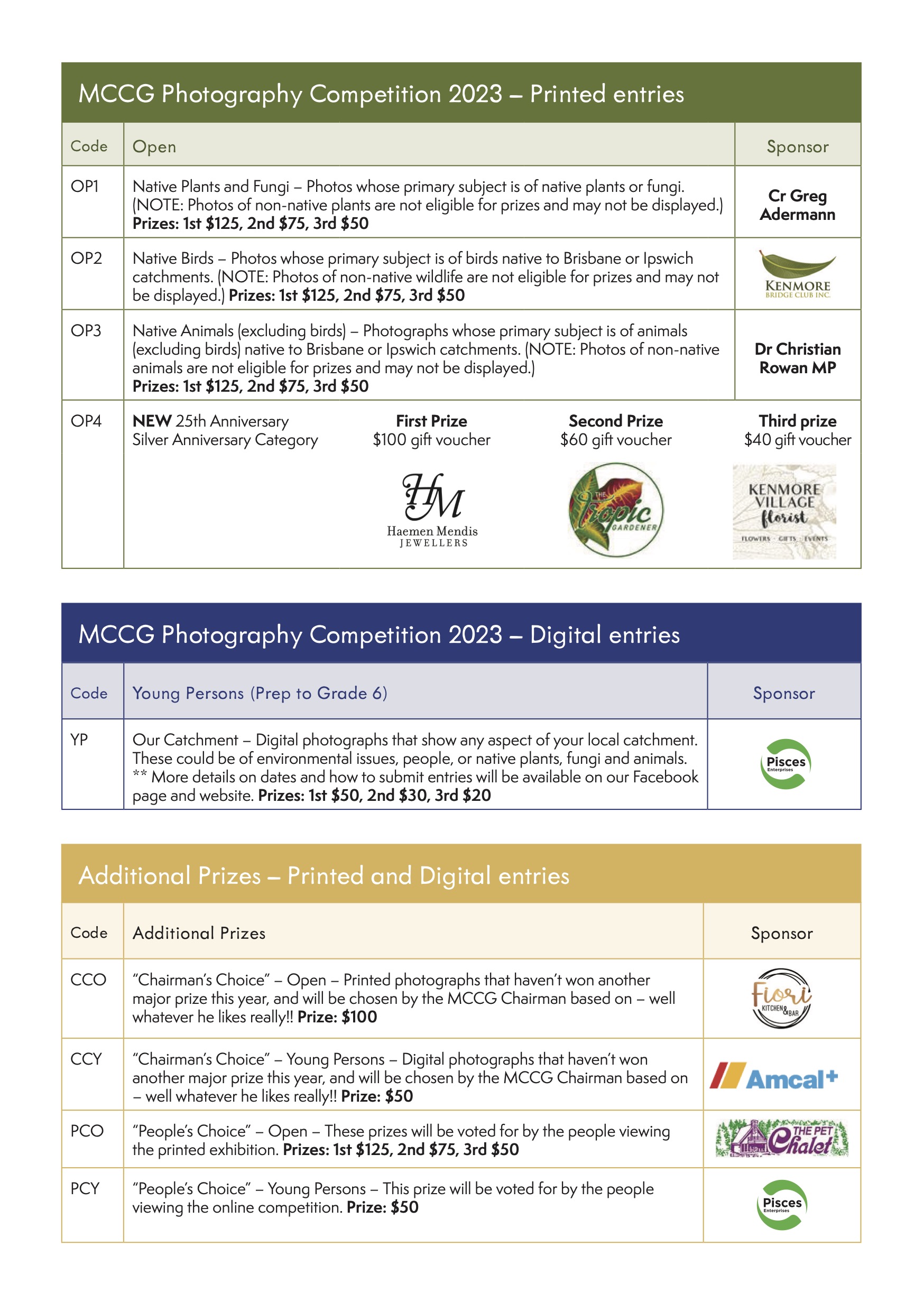 Photo comp flyer info